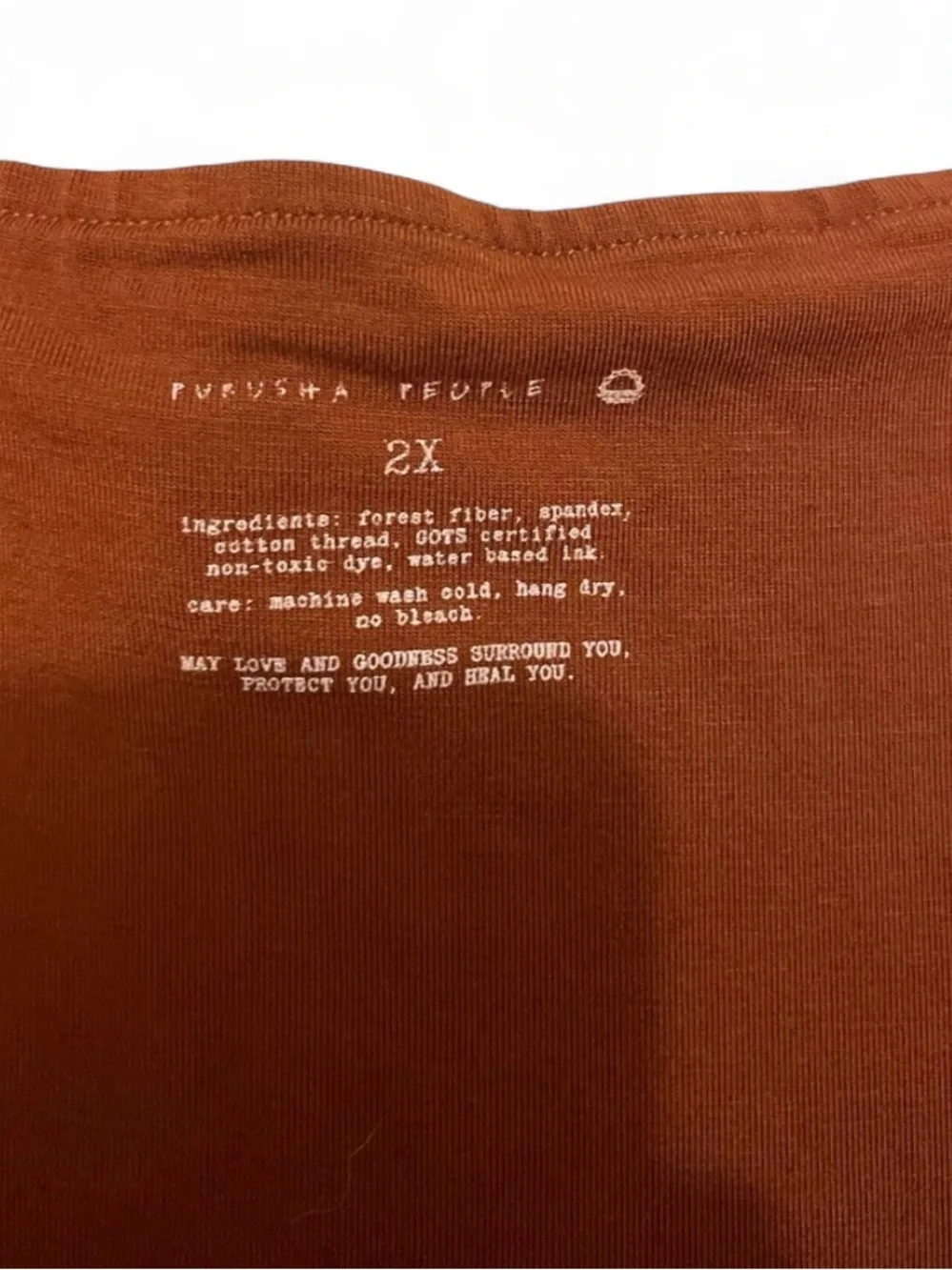 Purusha People Seer Overalls Size 2X Copper Rust Brown Tencel Adjustable Straps